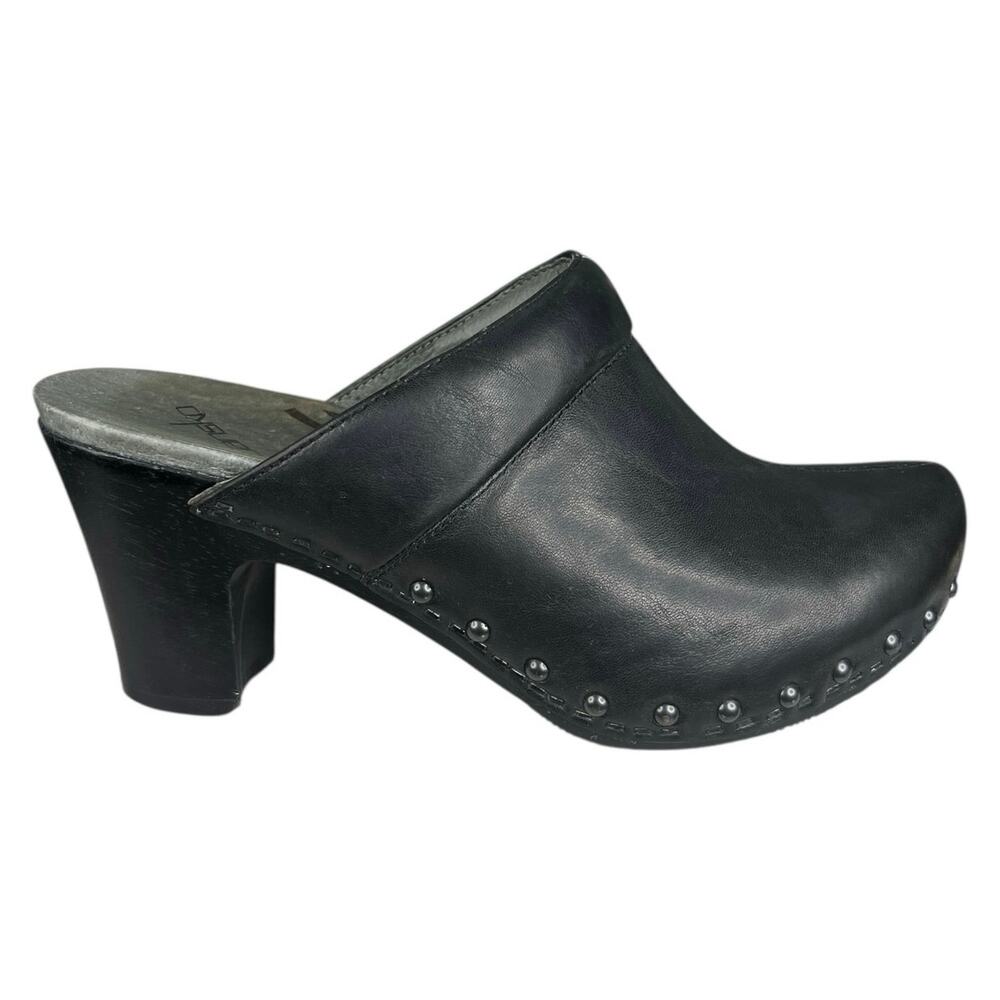 Dansko Women’s Rae Black Leather Slip On Clog Size 38 US 7.5/8